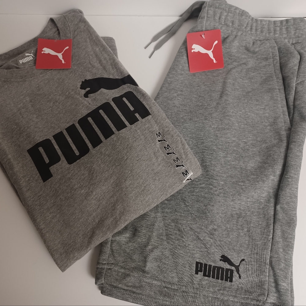Puma Essentials Short and Shirt Set. Brand New. Mens Size: Medium and Large.
